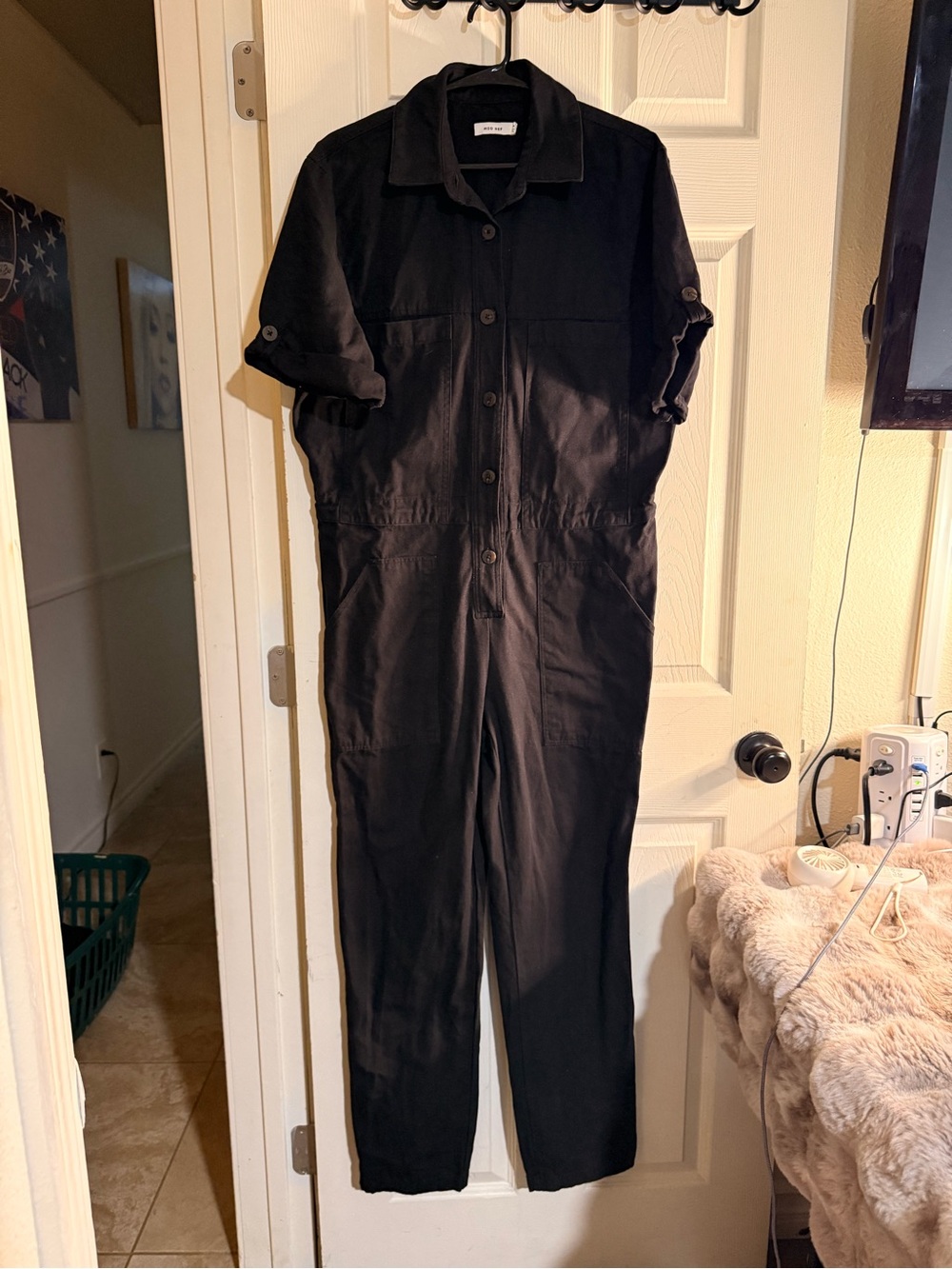 Mod Ref Winnett Boilersuit Jumpsuit Black Cotton Matrix Utility Coveralls Size M